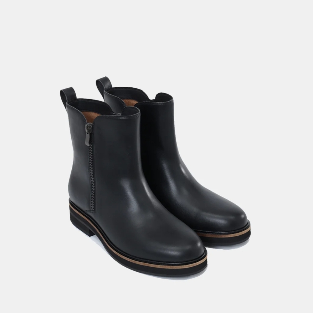 Black Leather Ankle Boots 10WW